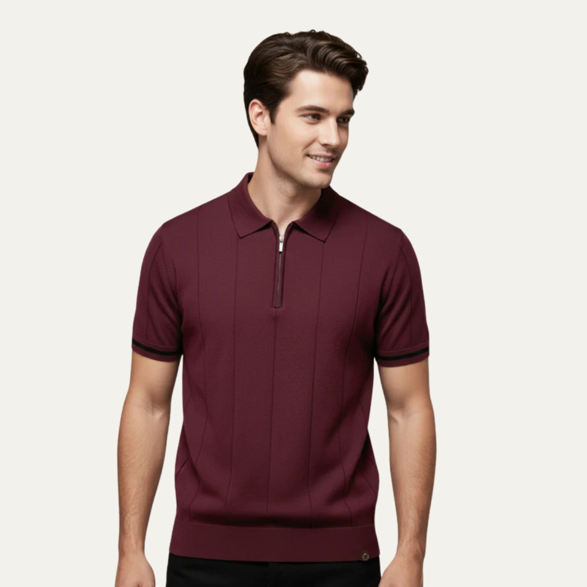 Cornelius zip polo Burgundy