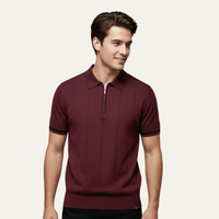 Cornelius zip polo Burgundy