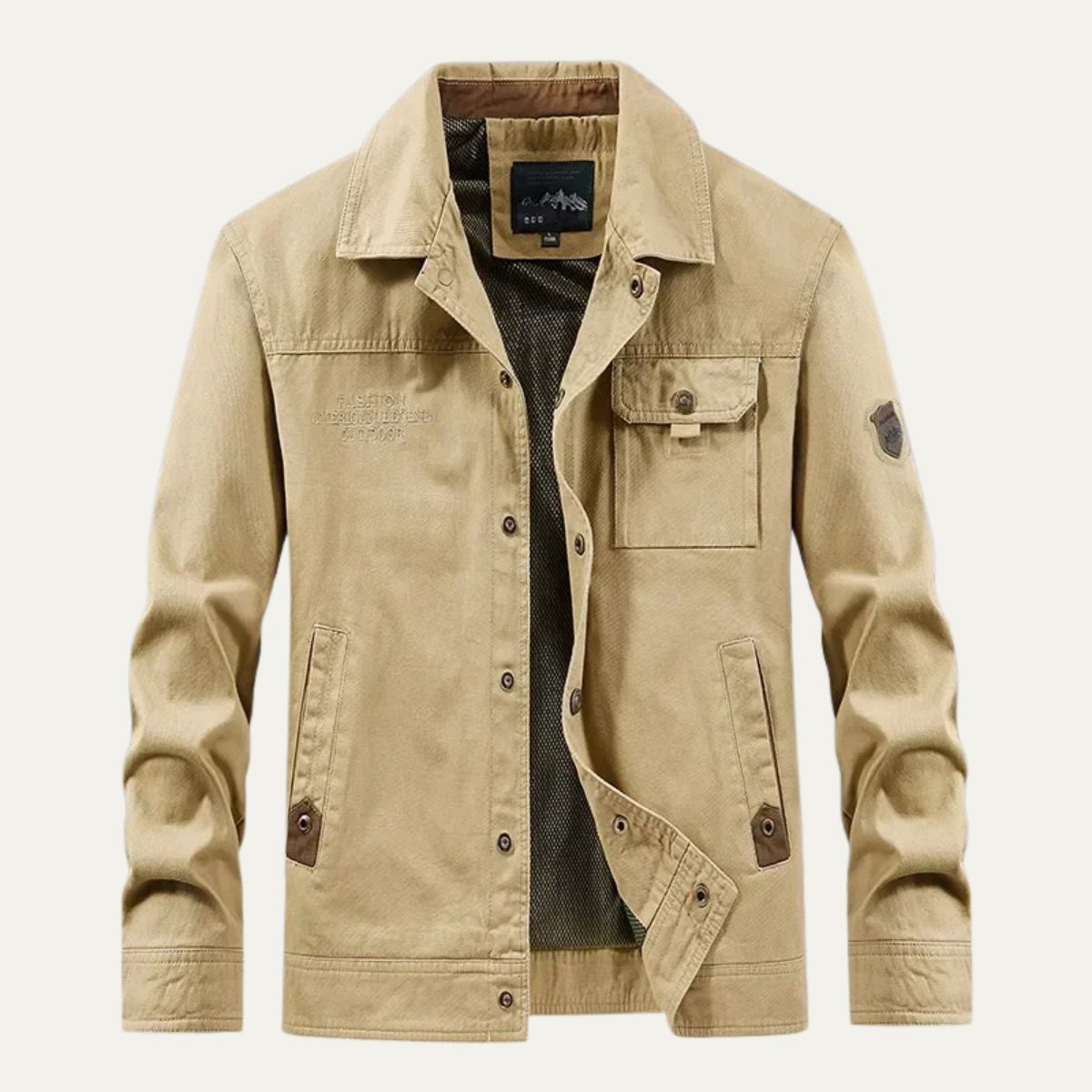 Barnaby men's utility jacket in Khaki