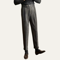 Hewitt pleated straight leg trousers