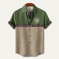 Kane | Retro Patchwork Short Sleeve Button Up Summer Shirt