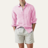 Xavier | Solid Colour Cotton Linen Button-Up Summer Shirt