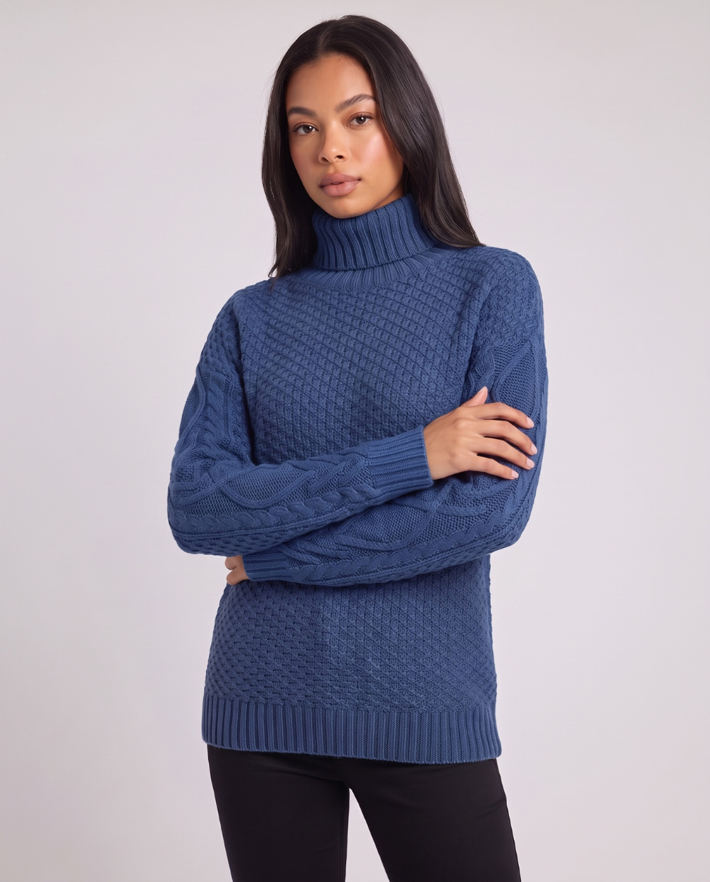 Ligeia | Women's Turtleneck Textured Knit Jumper