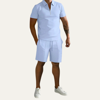 Dominic polo and shorts set in Light Blue