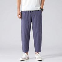 Archibald | Men's Relaxed Fit Linen Trousers Blue