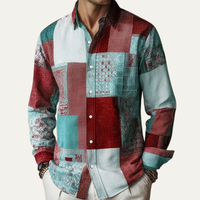 Finn | Colour Block Patchwork Button Up Shirt