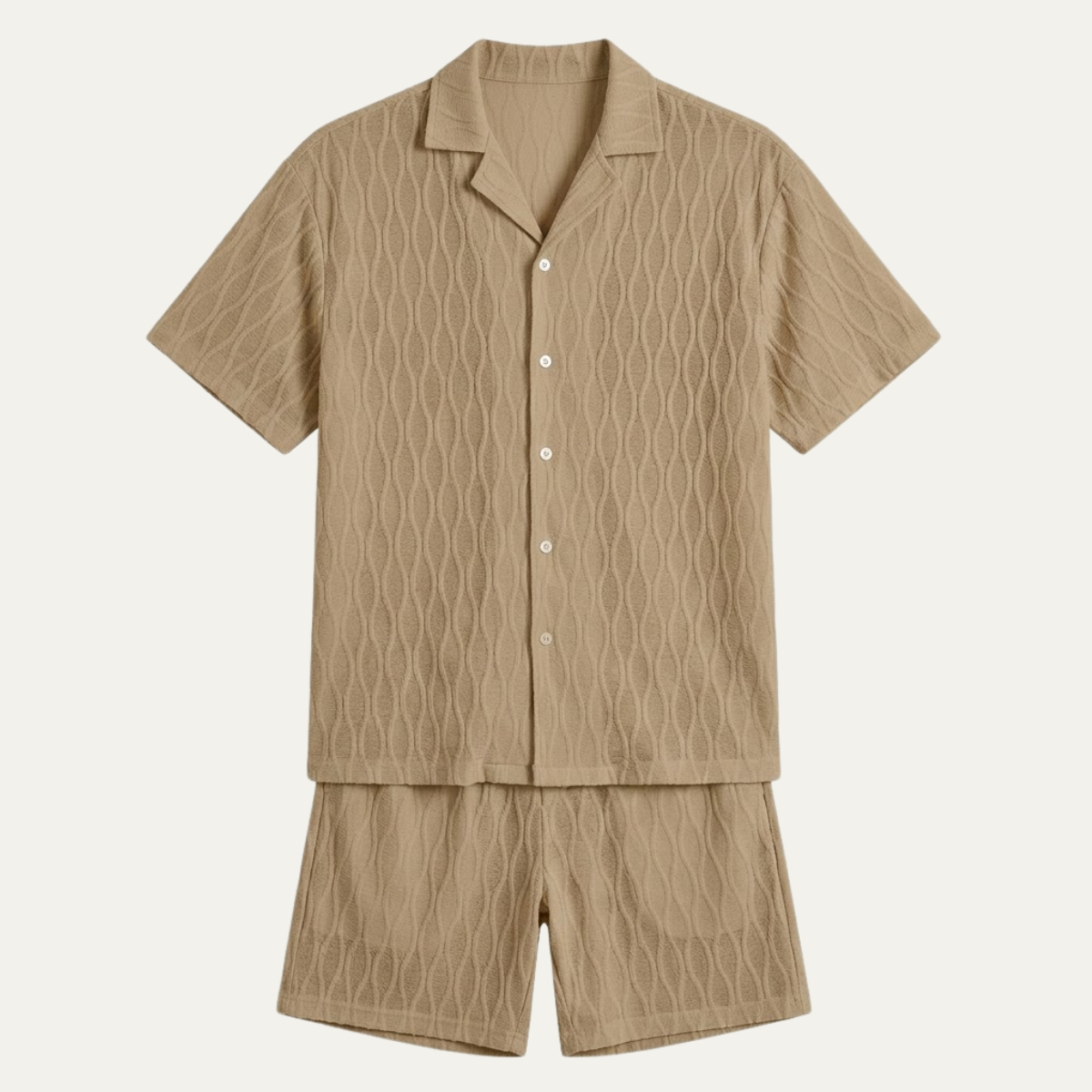 Bennett | Men's Textured Knit Co Ord Shirt and Shorts Set