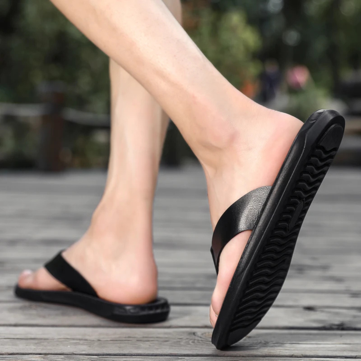 Klaus | Casual Beach Leather Flip Flops