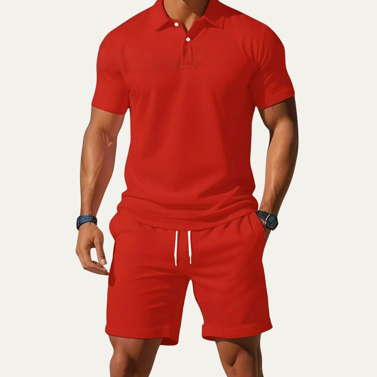 Cyrus | Summer Polo Shirt and Shorts Two Piece Set