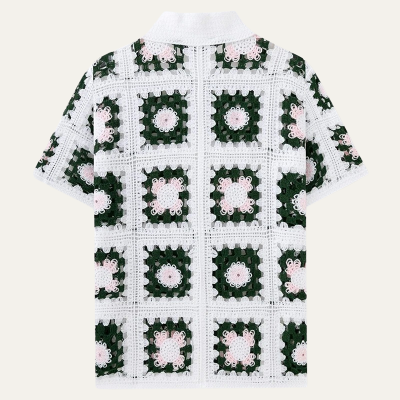 Emery | Lightweight Crochet Knit Polo Shirt for Men