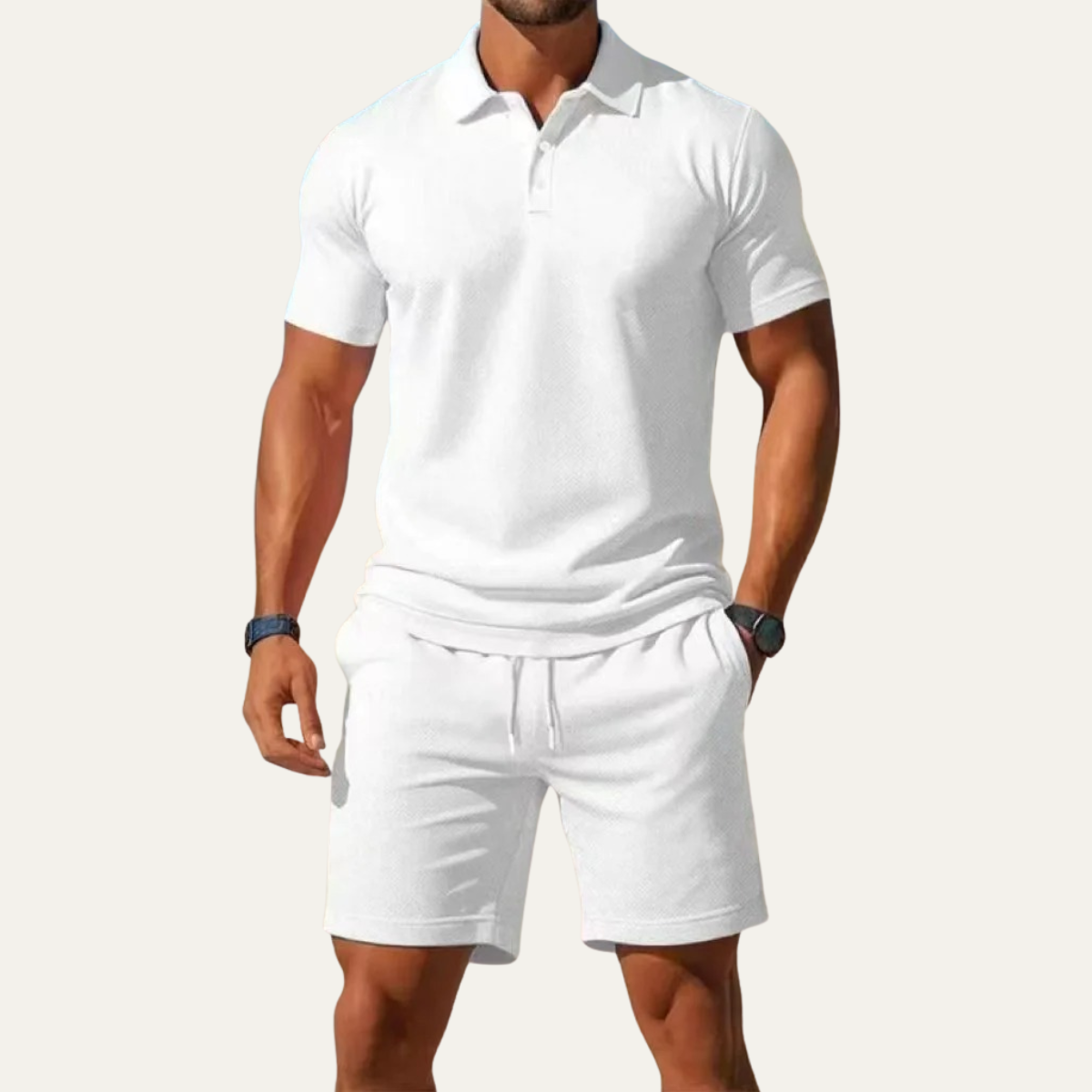 Cyrus | Summer Polo Shirt and Shorts Two Piece Set
