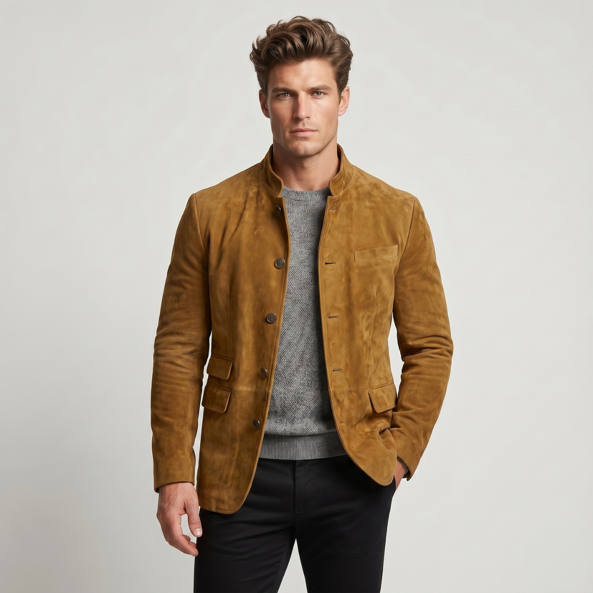 Luka | Casual Suede Single Breasted Blazer Jacket
