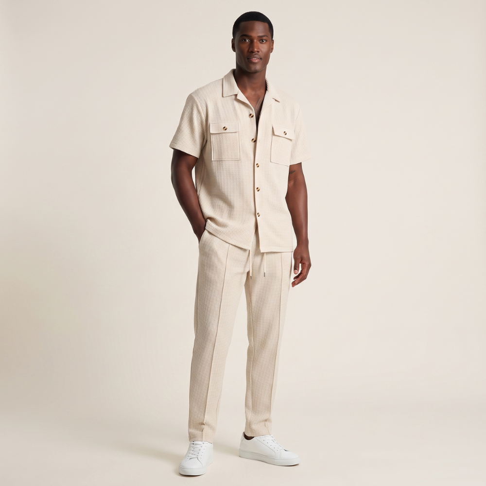 Rafferty | Short Sleeve Button Up Shirt and Trousers Summer Set