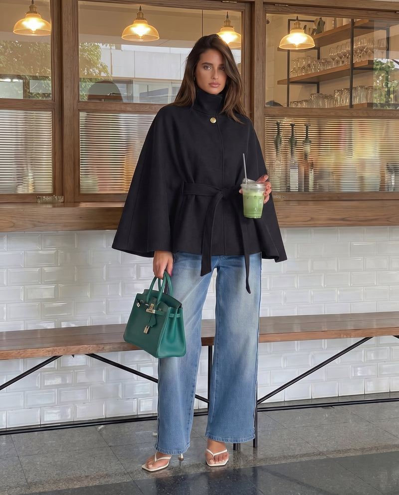 Tilly Belted Cape Jacket - lifestyle