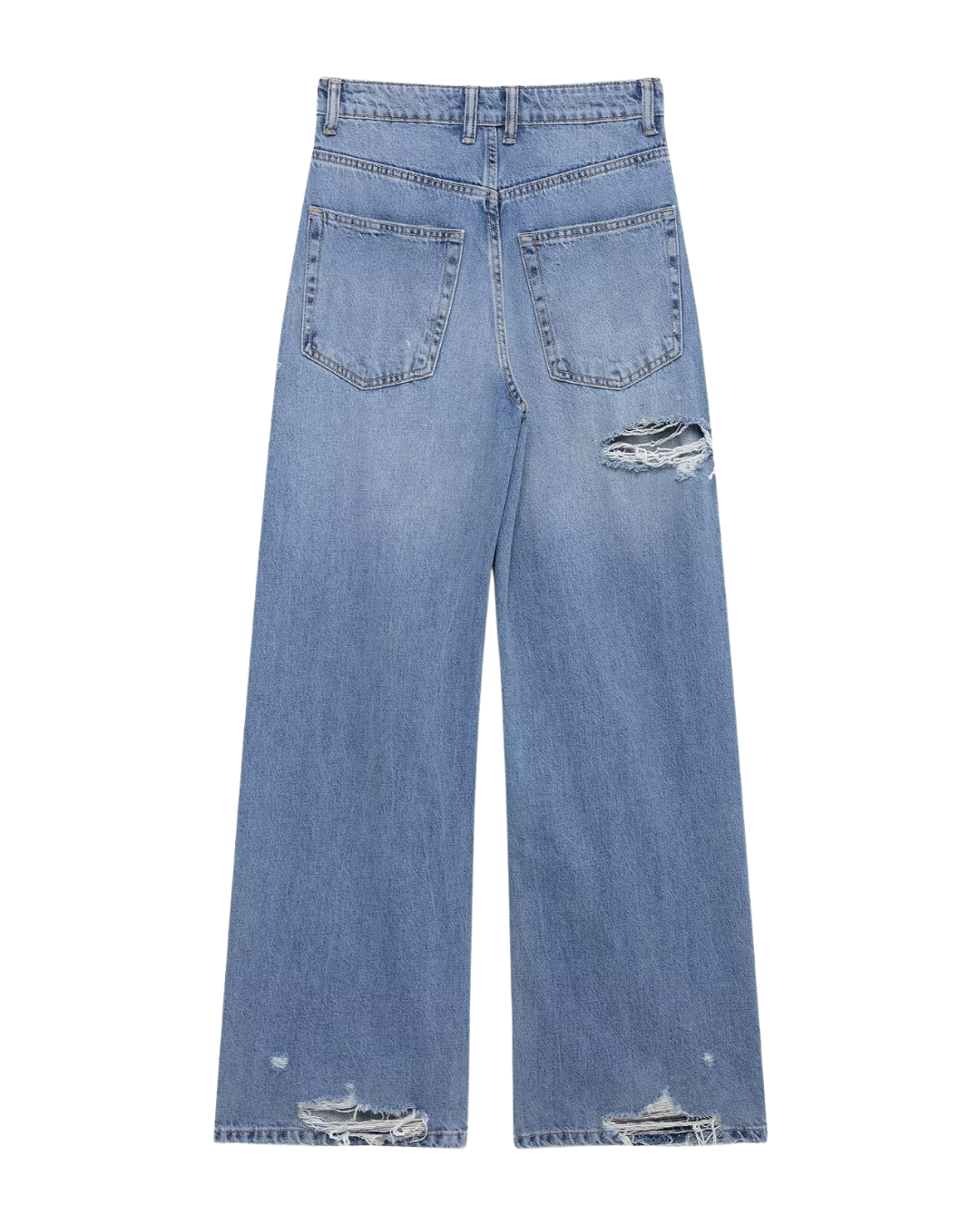 Abigail | High Waist Wide Leg Distressed Jeans