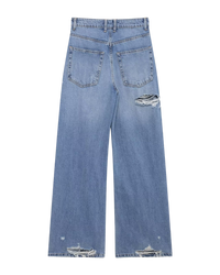 Abigail | High Waist Wide Leg Distressed Jeans