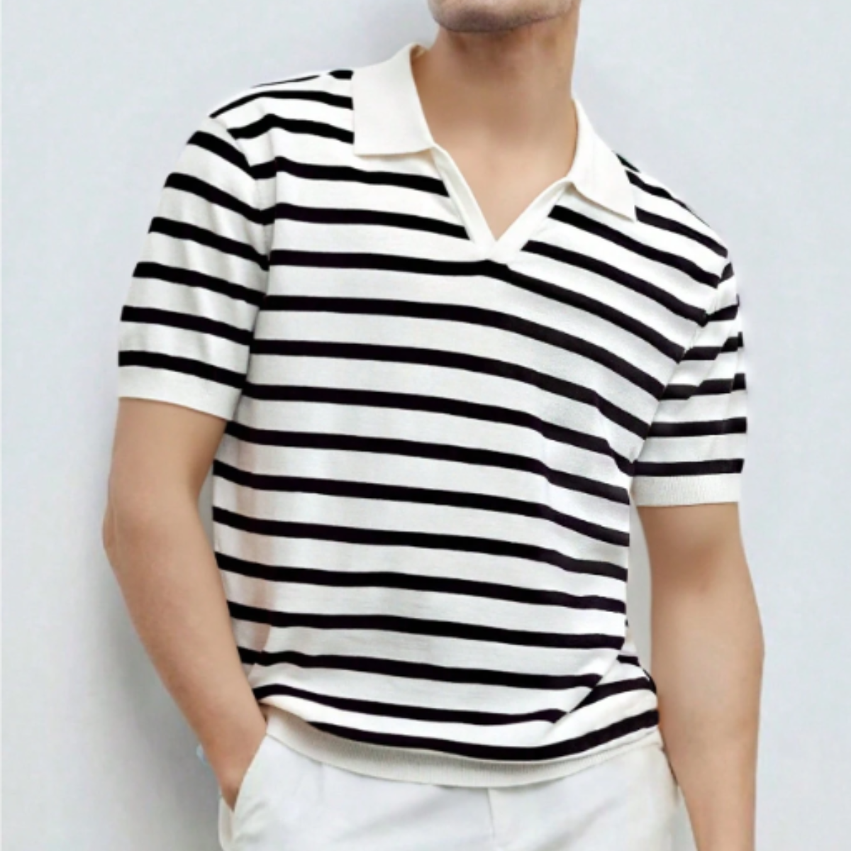Bert knitted polo shirt Black