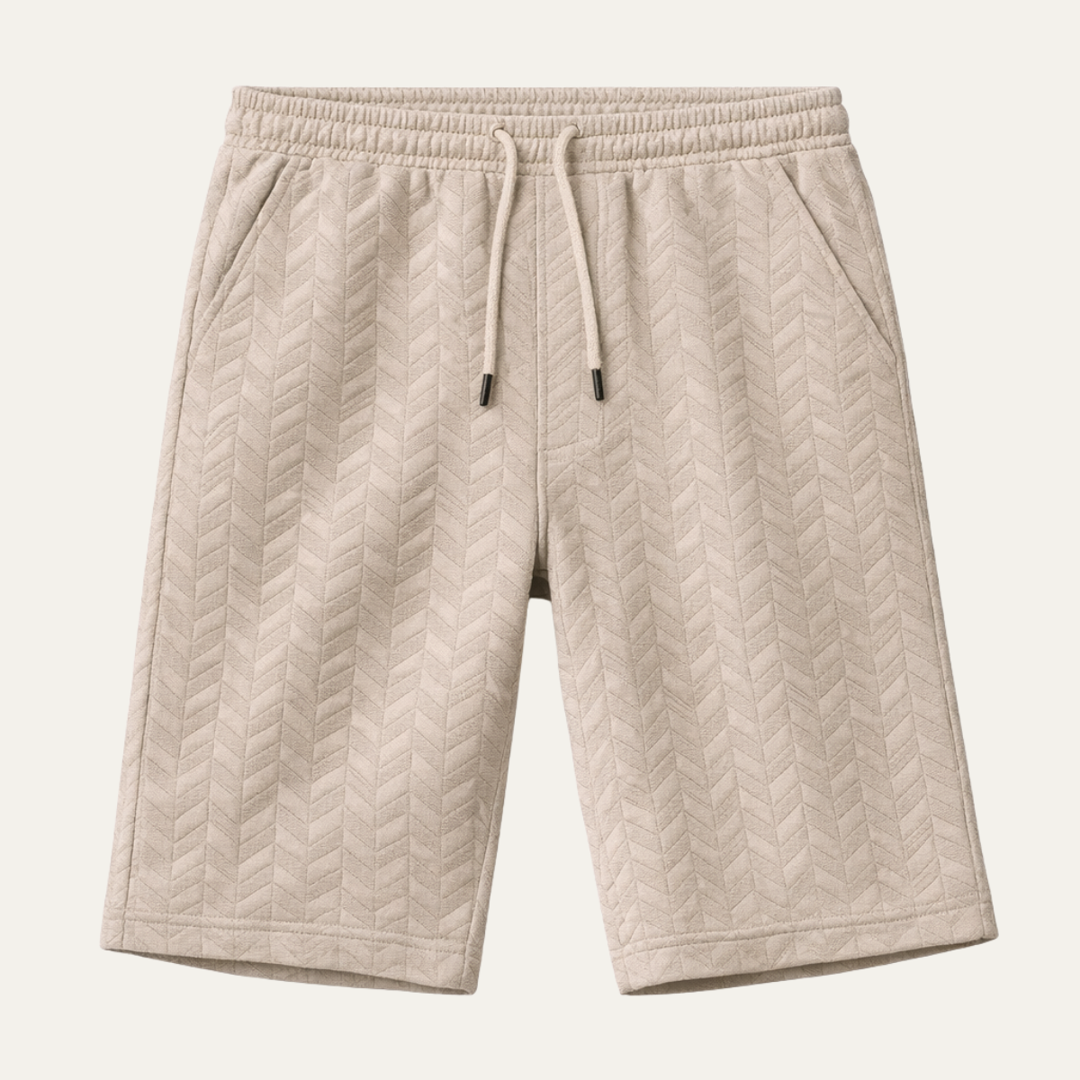 Gary textured casual fit drawstring shorts