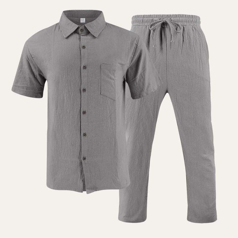Preston casual linen summer shirt and trousers set