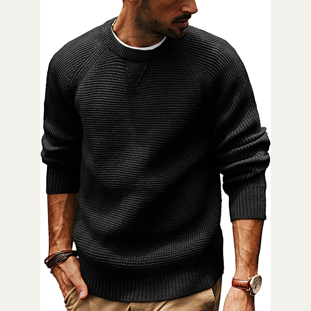Matthias | Knitted Crew Neck Jumper for Men