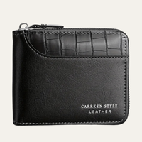 Edmund | Genuine Leather RFID Zip Wallet with Coin Pocket for Men
