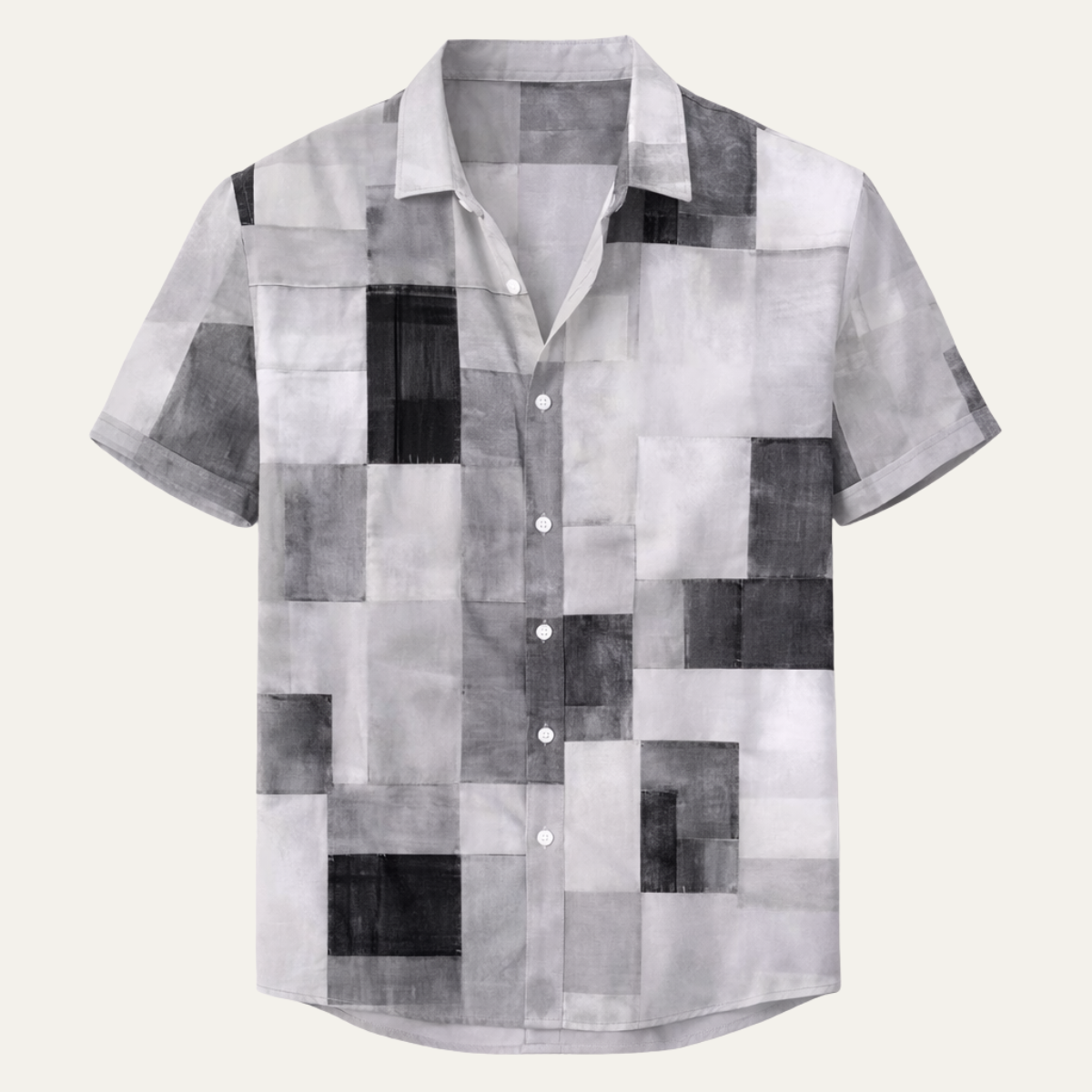 Jorge | Patchwork Short Sleeve Button-Up Summer Shirt
