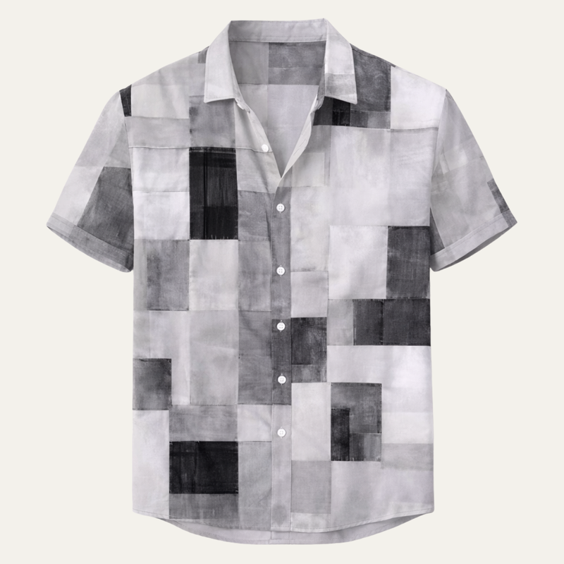 Jorge | Patchwork Short Sleeve Button-Up Summer Shirt