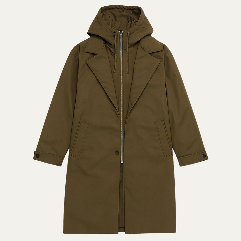 Hawthorne parka oversized notch collar detail