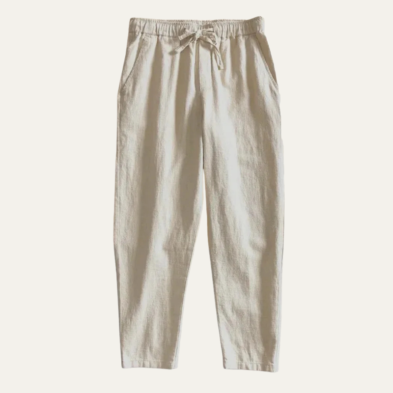 Ashcroft relaxed linen trousers in Khaki