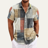 Jorge | Patchwork Short Sleeve Button-Up Summer Shirt