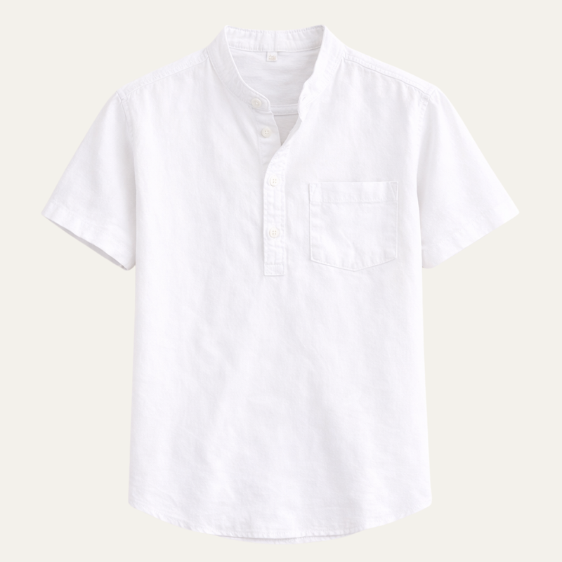 Jordan | Solid Colour Button-Up Shirt with Chest Pocket