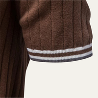 Heath | Ribbed Knit Short Sleeve Polo Shirt