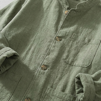 Ingram linen shirt jacket detail view 7