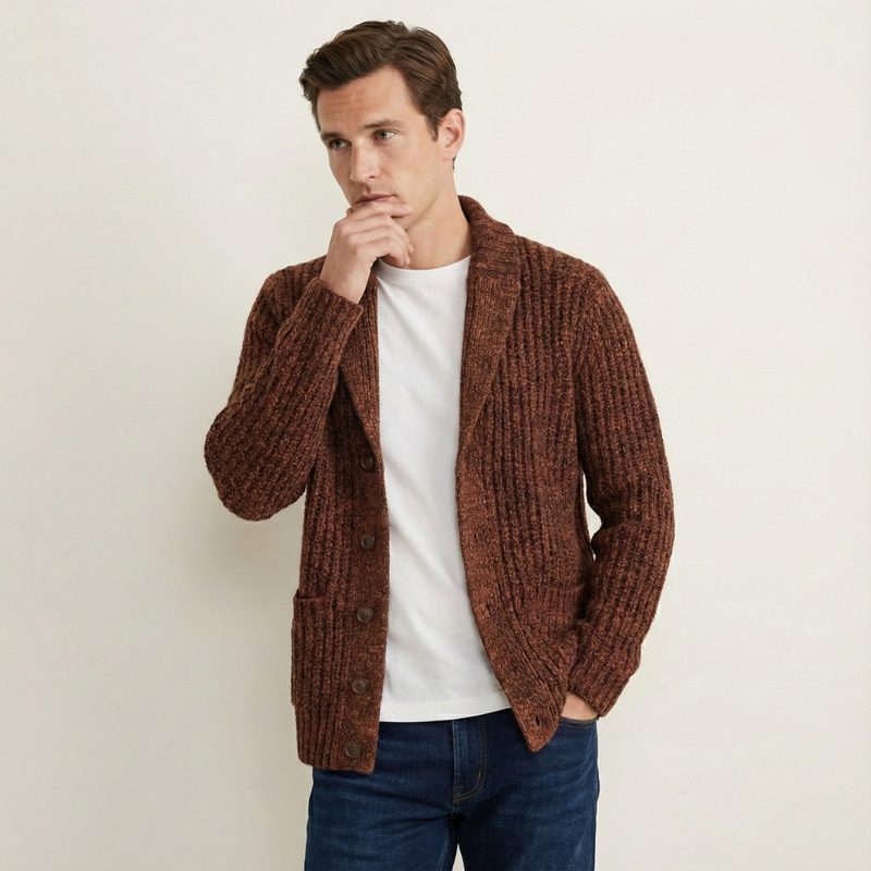 Mark | Chunky Knit Shawl Collar Cardigan