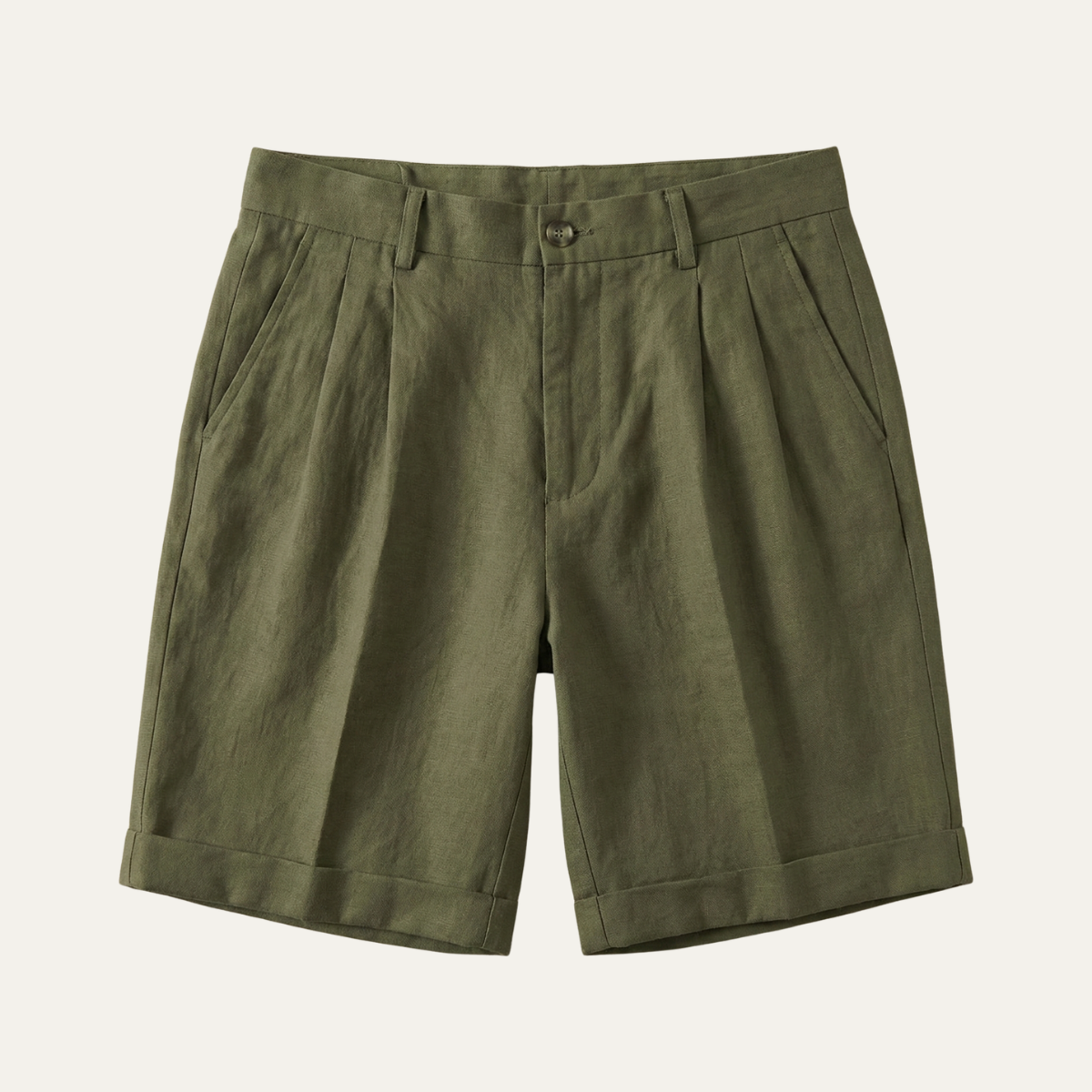 Frank | Lightweight Folded Hem Linen Shorts