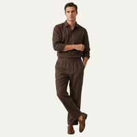 Alaric men's linen set in Brown