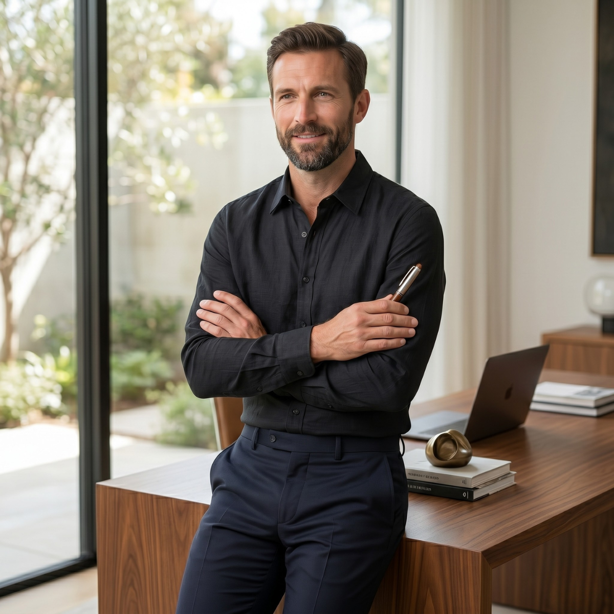 Milo | Cotton Linen Look Summer Business Shirt