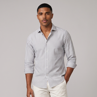 Benson | Men's Casual Smart Fit Striped Linen Shirt
