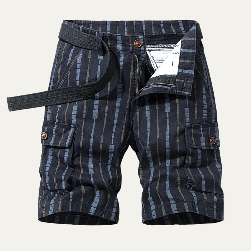 Gideon | Relaxed Vertical Stripe Cargo Shorts for Men