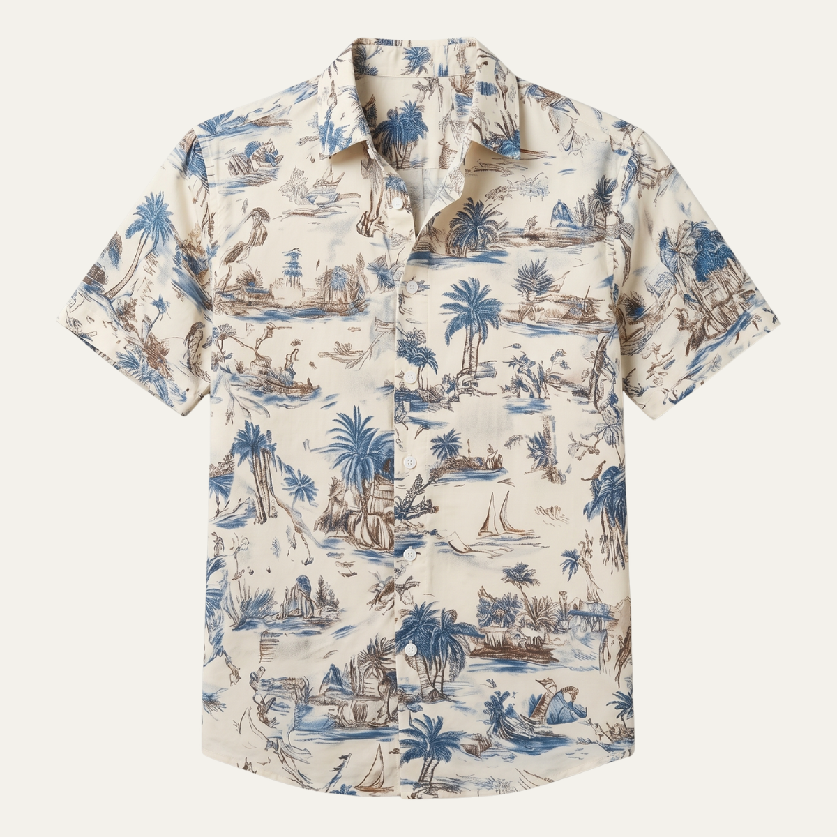 Ignatius | Palm Tree Print Short Sleeve Summer Shirt for Men