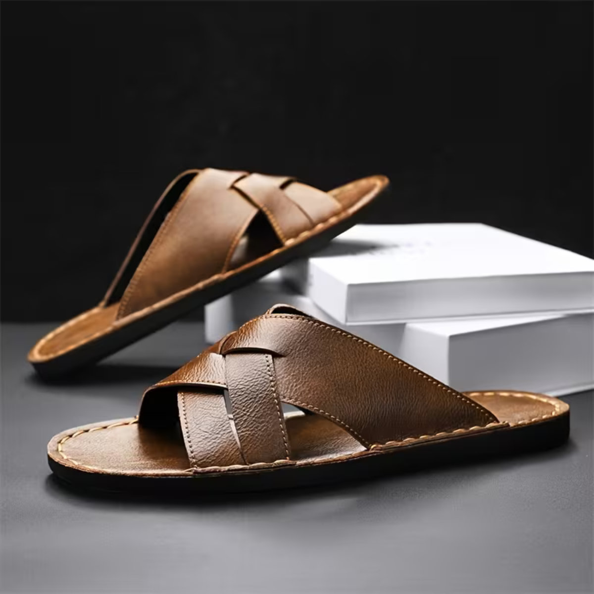Clark slide sandals detail