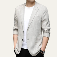 David textured blazer Light Khaki
