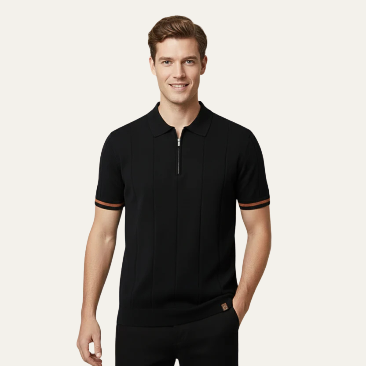 Cornelius zip polo Black