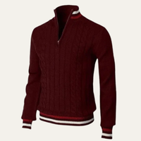 Fletcher | Half Zip Knit Jumper with Stripe Trim