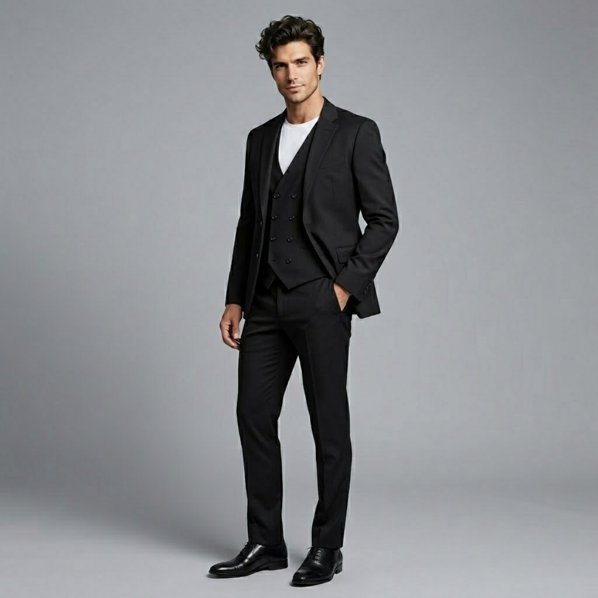 Ethan tuxedo suit set in Black