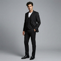 Ethan tuxedo suit set in Black