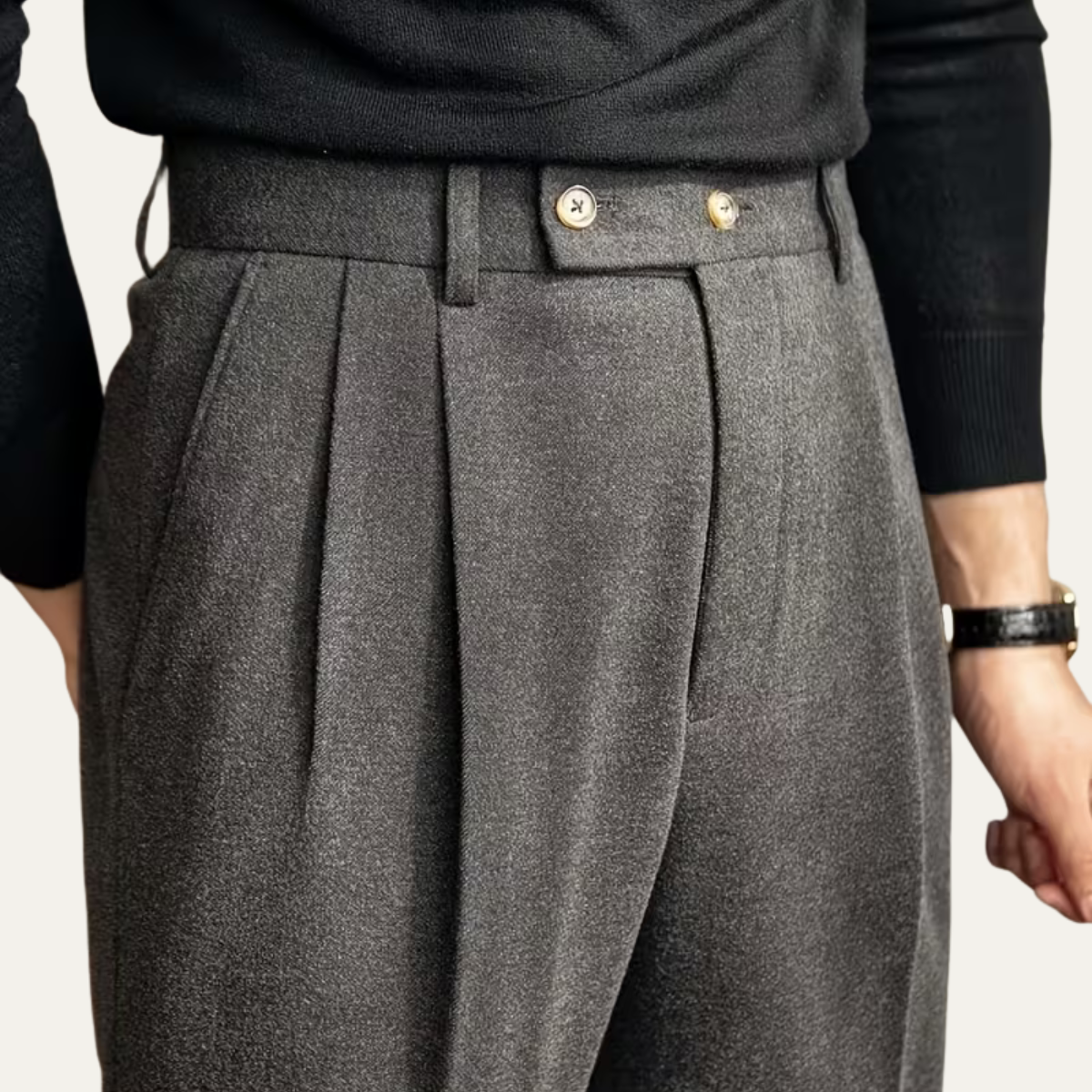 Hewitt pleated straight leg trousers