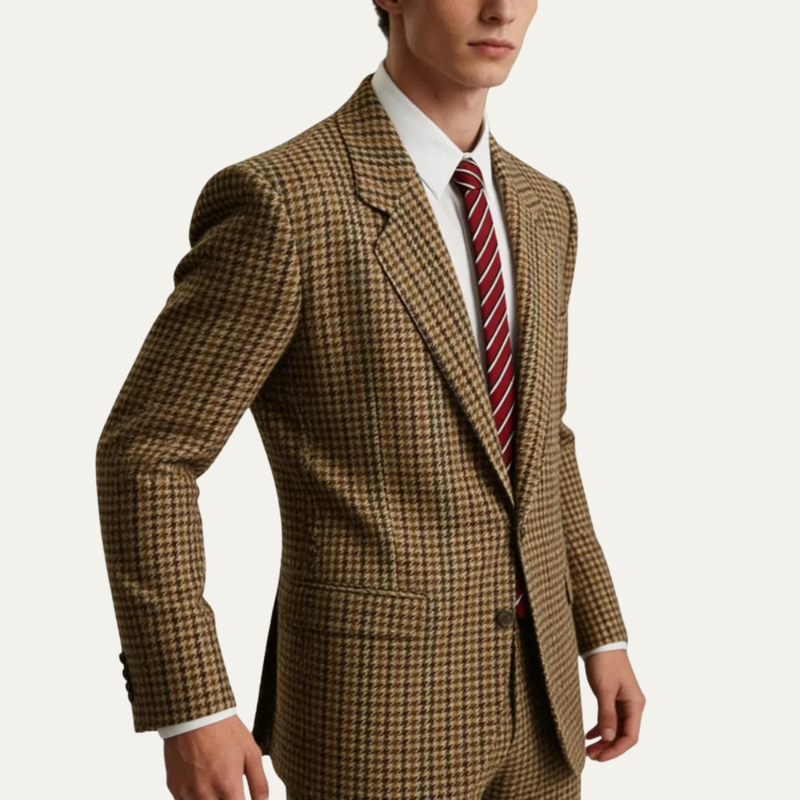 Lucas | Notch Lapel Houndstooth Slim Fit Blazer