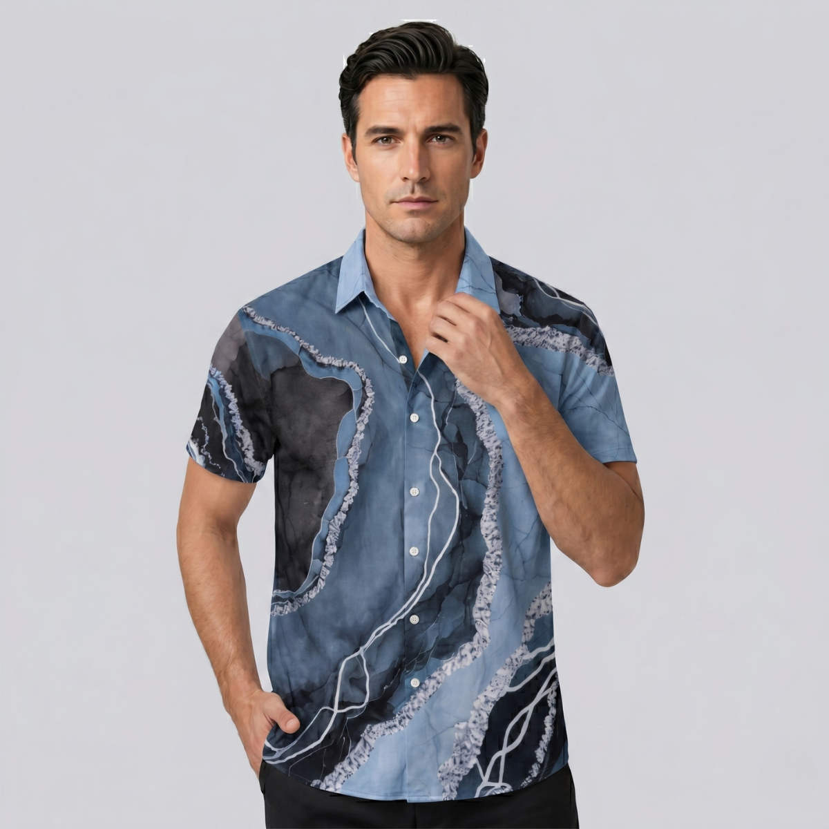 Joseph | Casual Patchwork Short Sleeve Button-Up Shirt