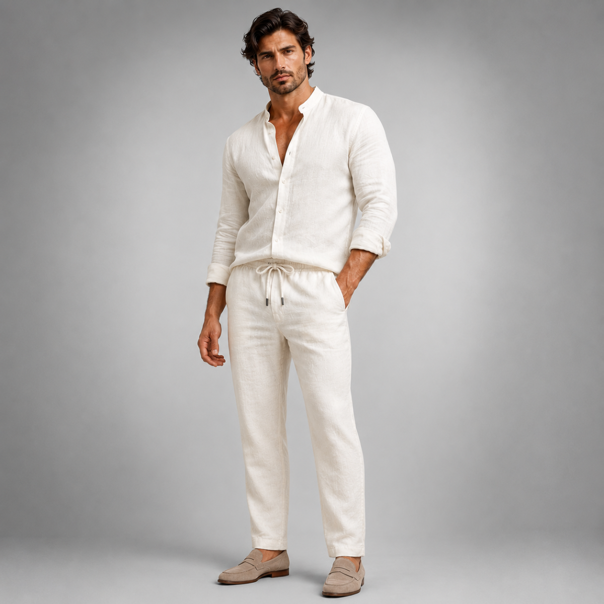 Gustav Linen Set Cream